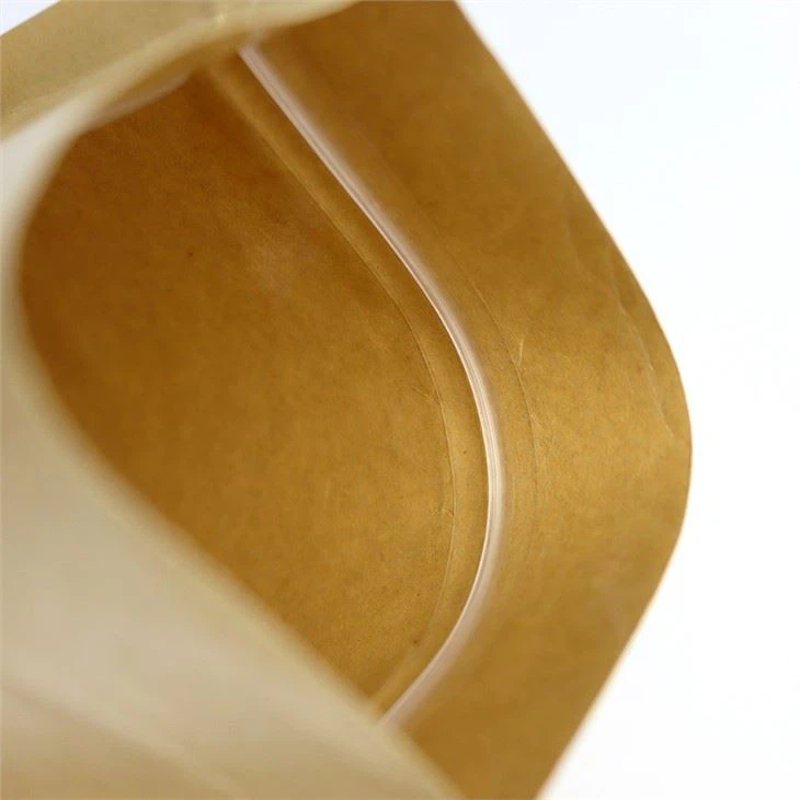 Zipper Brown Kraft Paper Resealable Ziplock Stand Up Ziplock Bag